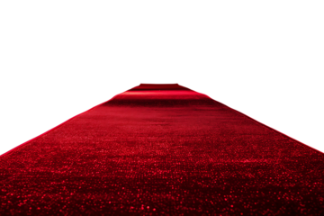A red carpet stretches into the distance, illuminated by a single light source.