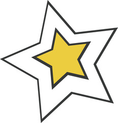 Stylized Star Graphic with Layered Design. Star icon illustration vector.