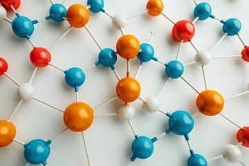 Fototapeta premium Colorful Molecular Structure Representing Chemical Bonds and Compounds