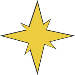 Dynamic Yellow Starburst Graphic. Star icon illustration vector.
