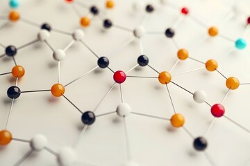 Obraz premium Colorful Molecular Structure Representing Chemical Bonds and Interactions