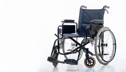 Fototapeta premium Wheelchair on White Background Isolated. Full Shot of Medical Devices.