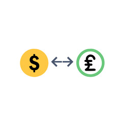 Currency Conversion Icon vector art image.