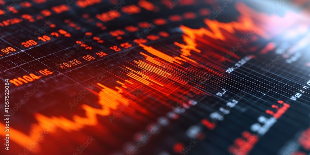 Poster analyzing financial trends through data visualization techniques
