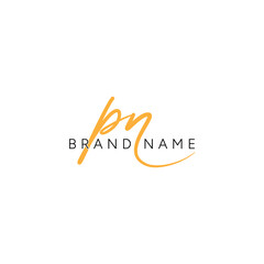 Simple Signature Logo for Alphabet PN - Handwritten Signature for Photography and Fashion Business