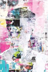 Fototapeta premium Abstract Female Figure: Mixed Media Collage Portrait