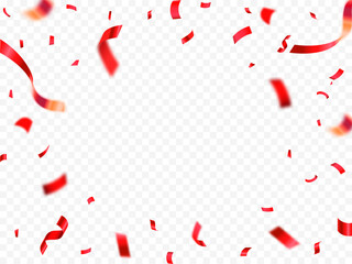 Abstract red confetti party celebration banner background template, Great for a birthday party or an event celebration invitation or decor. confetti,