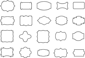 Set of different labels isolated on white background
