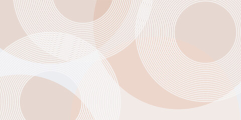 White geometric abstract background overlap layer on bright space with lines effect decoration. Modern graphic design element circles style concept for banner.