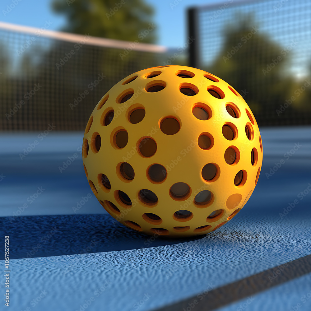 Poster pickleball 3d rendering