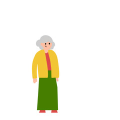 Woman, grandmother. Vector simple color flat illustration.