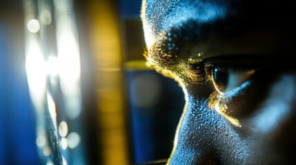 Intense focus capturing the essence of human emotion