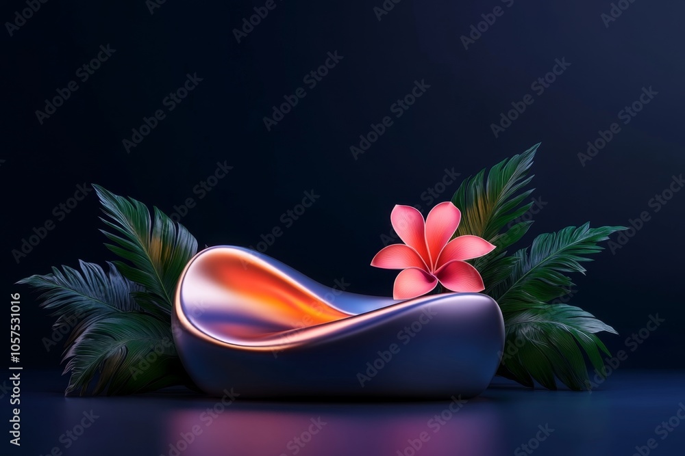 Poster Digital screen displaying a melting holographic object, with vibrant colors and soft fluidity capturing the futuristic essence of virtual melting, symbolizing creativity and fluidity