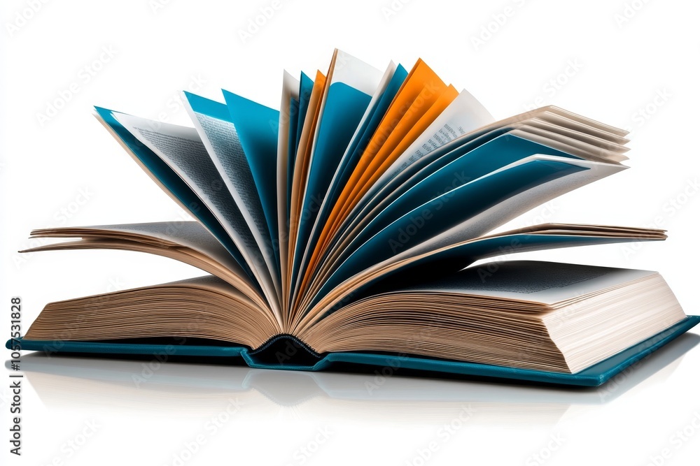 Aufkleber flat 2d depiction of a law book open on a table, with clean, bold lines representing knowledge and o