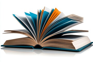 Flat 2D depiction of a law book open on a table, with clean, bold lines representing knowledge and order on a white background, symbolizing simplicity and wisdom