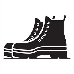 Classic silhouette of rainy day shoes with water droplets on a white background 