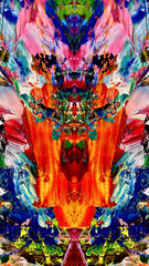 Abstract background art . Ethnic pattern. Mixtures of oil paint. Trendy hand painting canvas. Wall decor and Wall art prints Idea. 3D Texture. Art object