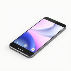 a close up of a cell phone on a white surface