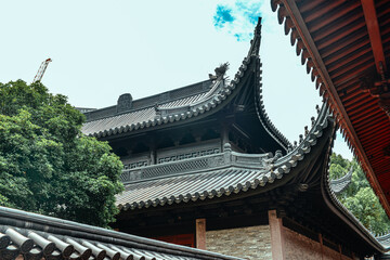 scenic view of Qita Temple in early summer at Yinzhou, Ningbo, China