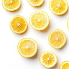 Fototapeta premium Slices of lemon on a white background