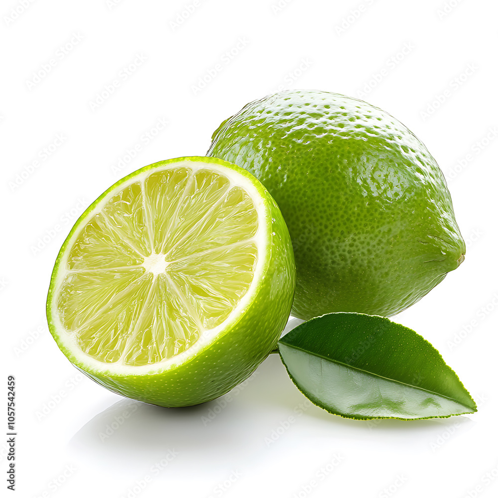 Poster lime with section on a white background