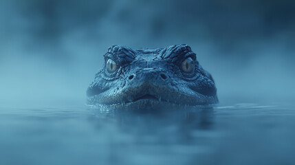 Obraz premium Mystical Creature Emerging from Misty River Depths