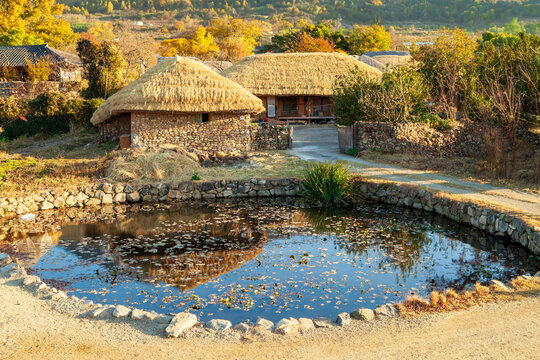 Autumn scenery of Nakanupseong Folk Village in Suncheon, South Jeolla Province, South Korea