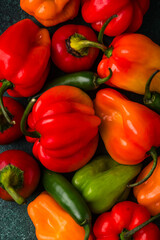Vibrant assortment of bell peppers