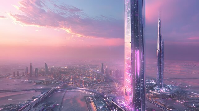 
Promote, Imigaine, Saudi, Riyadh, Details, 3D, Future, Innovation, High End, Neural System, Ai, Towers, City, Codes, Network, Marketing, Kingdom Tower, Creative, Blue, Purple, Pink, Sky, Real, more D - Powered by Adobe