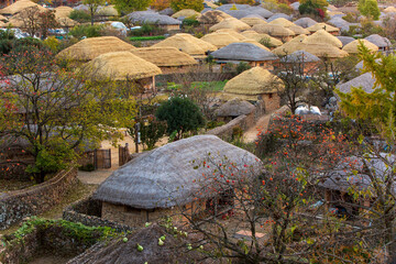 Autumn scenery of Nakanupseong Folk Village in Suncheon, South Jeolla Province, South Korea