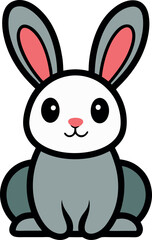 Happy Bunny, Rabit template vector art illustration