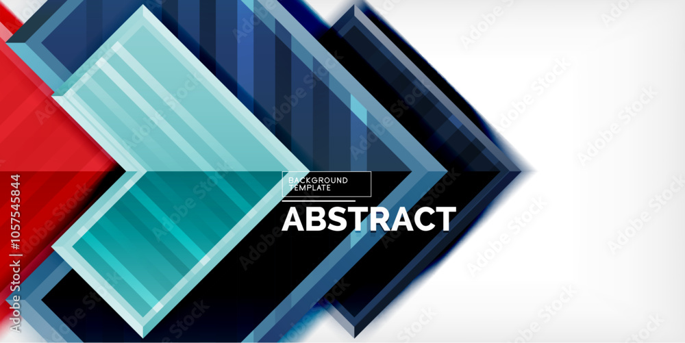 Poster Arrow symbols created with 3d effects and line texture geometric abstract background