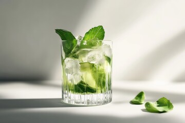 Glass of fresh mojito on white background  mojito  mojito