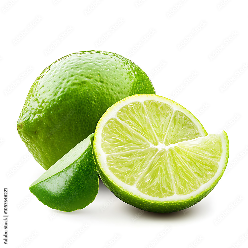Poster lime with section on a white background