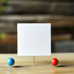 Push pin and note paper office business