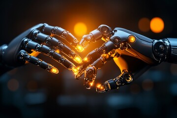 Assembly line with robotic arms operating through machine learning guidance, capturing precision and automation in modern manufacturing, symbolizing progress and adaptability