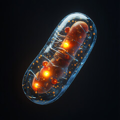 3d rendering of a mitochondrium microbiology illustration