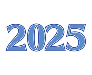 Happy New Year 2025 Abstract Blue Typography Numbers Design Vector Illustration