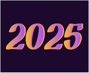 2025 Happy New Year Abstract Typography Numbers Design Vector Illustration