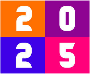 Happy New Year 2025 Abstract Multicolor Typography Numbers Design Vector Illustration