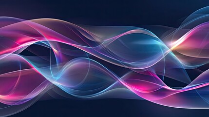Obraz premium Abstract Background with Flowing Neon Waves