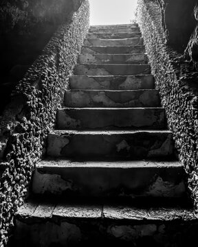 Steps into the Cave of Lapa de Santa Margarida; Sao Lourenco, Setubal, Portugal