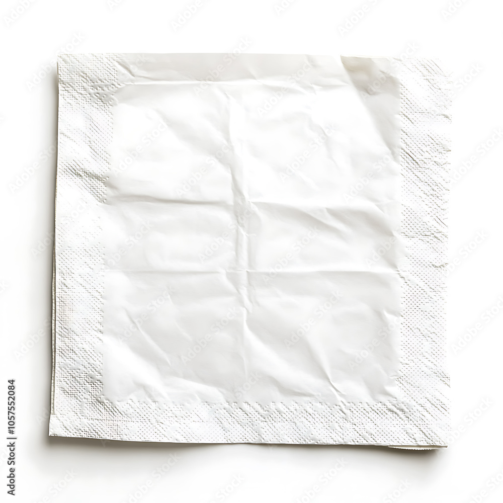 Poster blank paper napkin isolated on white background with copy space