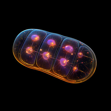 3d rendering of a mitochondrium microbiology illustration