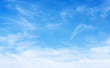 Blue sky with white clouds.