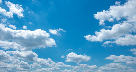 Blue sky with white clouds.