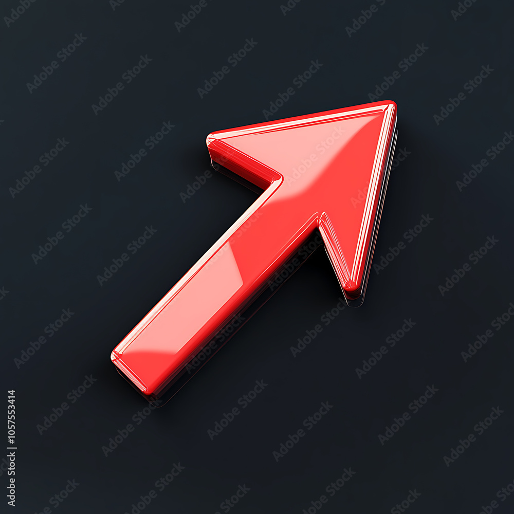 Leinwandbilder 3d red arrow symbol arrow in 3d red arrow icon for app web digital illustration design
