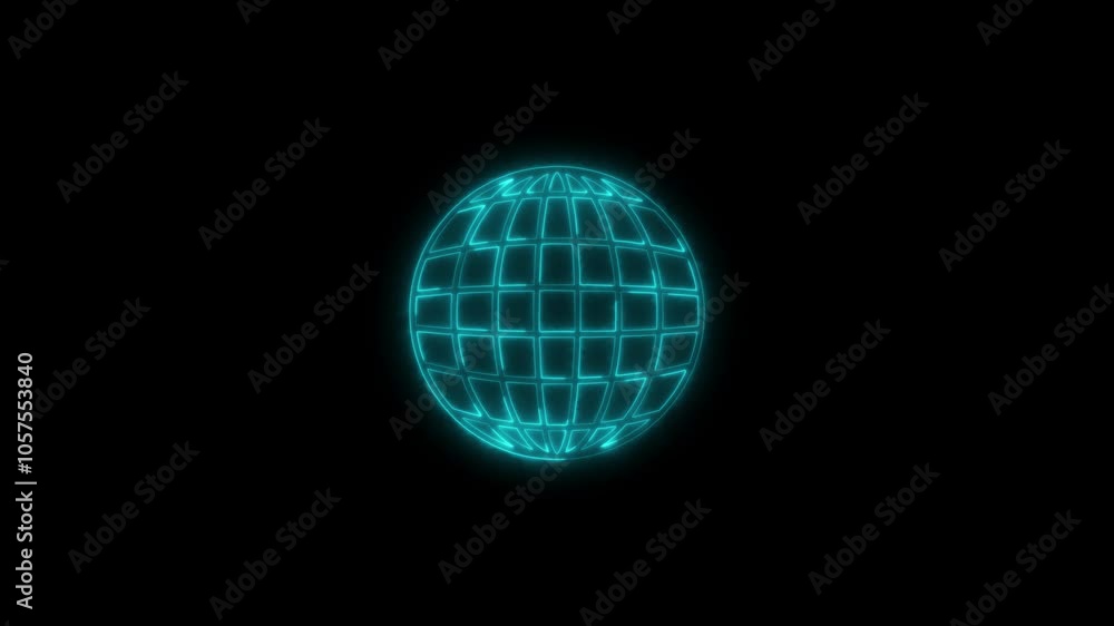 Poster global glowing neon internet or web icon. abstract symbol icon of online with background