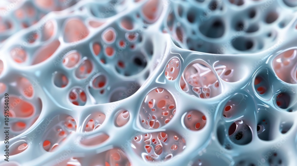 Poster 3D rendering of intricate skin layer microstructure Close-up photo with clean background