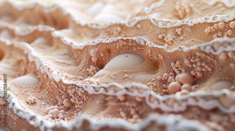Aufkleber 3D rendering of skin layers and microstructure detail Close-up photo with clean background